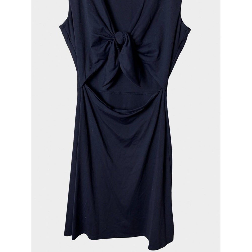 Susana Monaco Navy Mini Dress Cutout Knot Front Medium Dark Coquette Minimalist - Picture 5 of 8